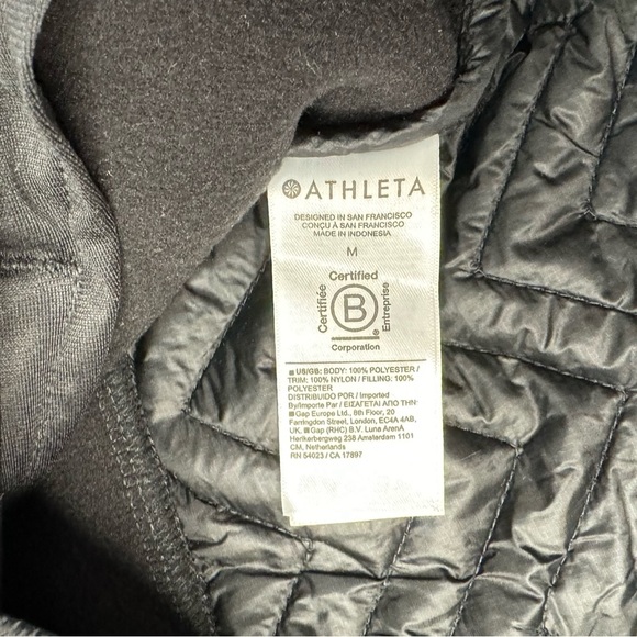 NWOT Athleta Warm Cozy Sherpa Quarter Snap Sweatshirt Pullover Black with Quilt - Picture 12 of 16